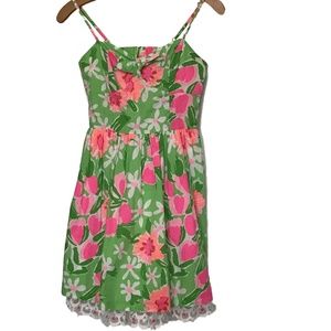 Lilly Pulitzer Macauley Dress Pink Green Size 0